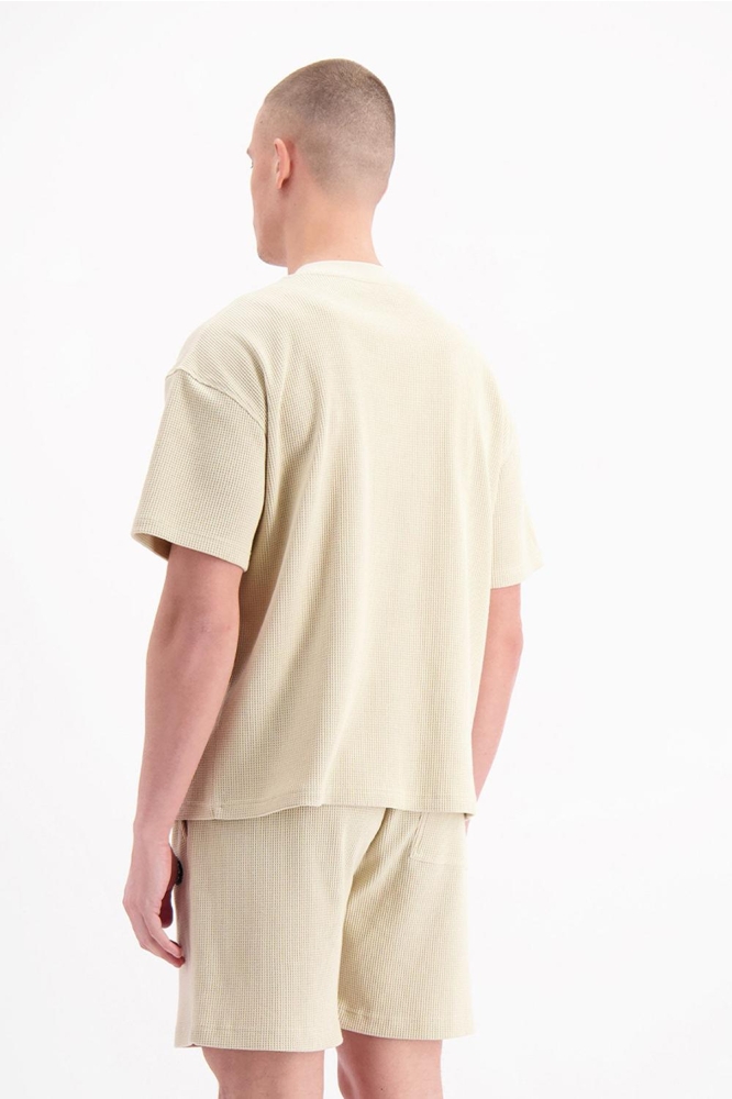 MONOGRAM WAFFLE T SHIRT 1 125 3 34 BEIGE